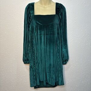 Elegant Teal Velvet Dress